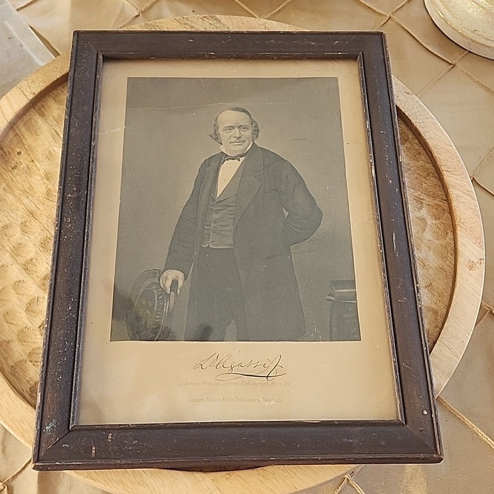 Vintage Framed Glass Picture with Reproduction Likeness